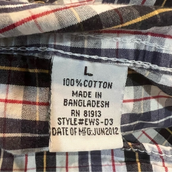 Paper Denim & Cloth Men's Plaid Button Down Shirt Long Sleeve Size Large - Picture 8 of 8